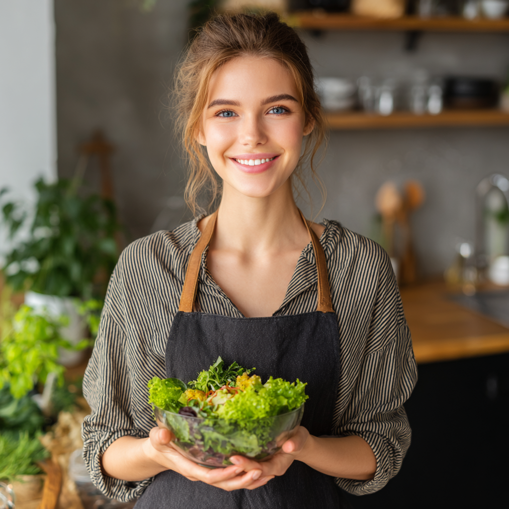 Happy nutritionist team of 3 people in their 30s, European appearance, smiling professionals in modern office setting, natural daylight